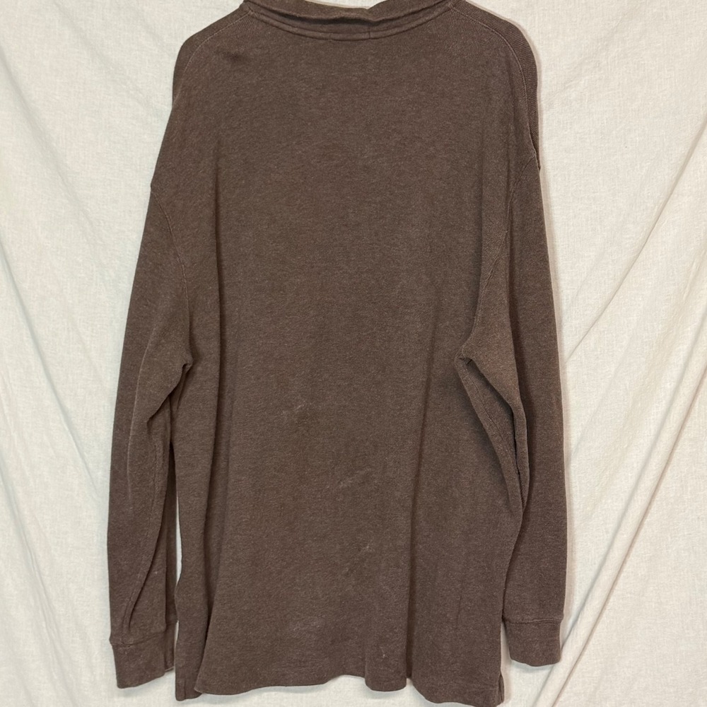Polo Ralph Lauren Mens 3XB Brown Quarter Zip Pullover Sweater Big & Tall - Picture 2 of 5